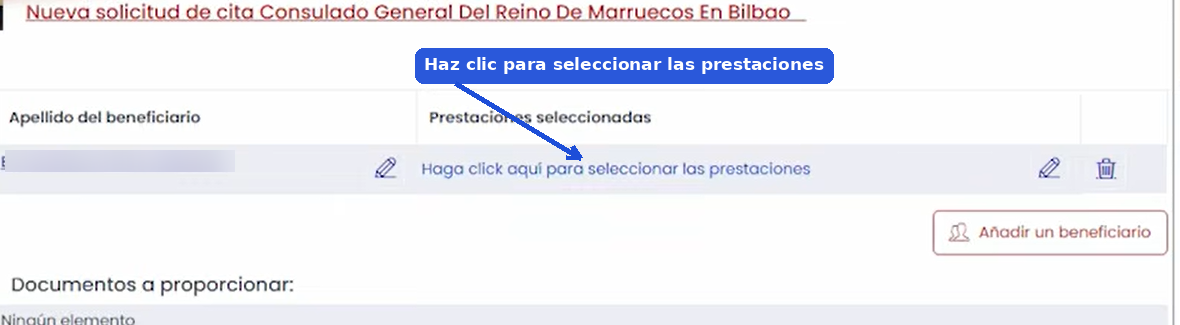 Selecciona las prestaciones