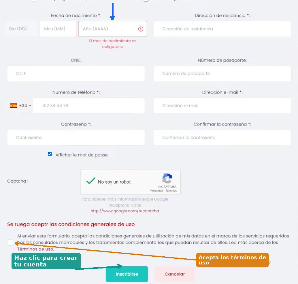Completa el registro