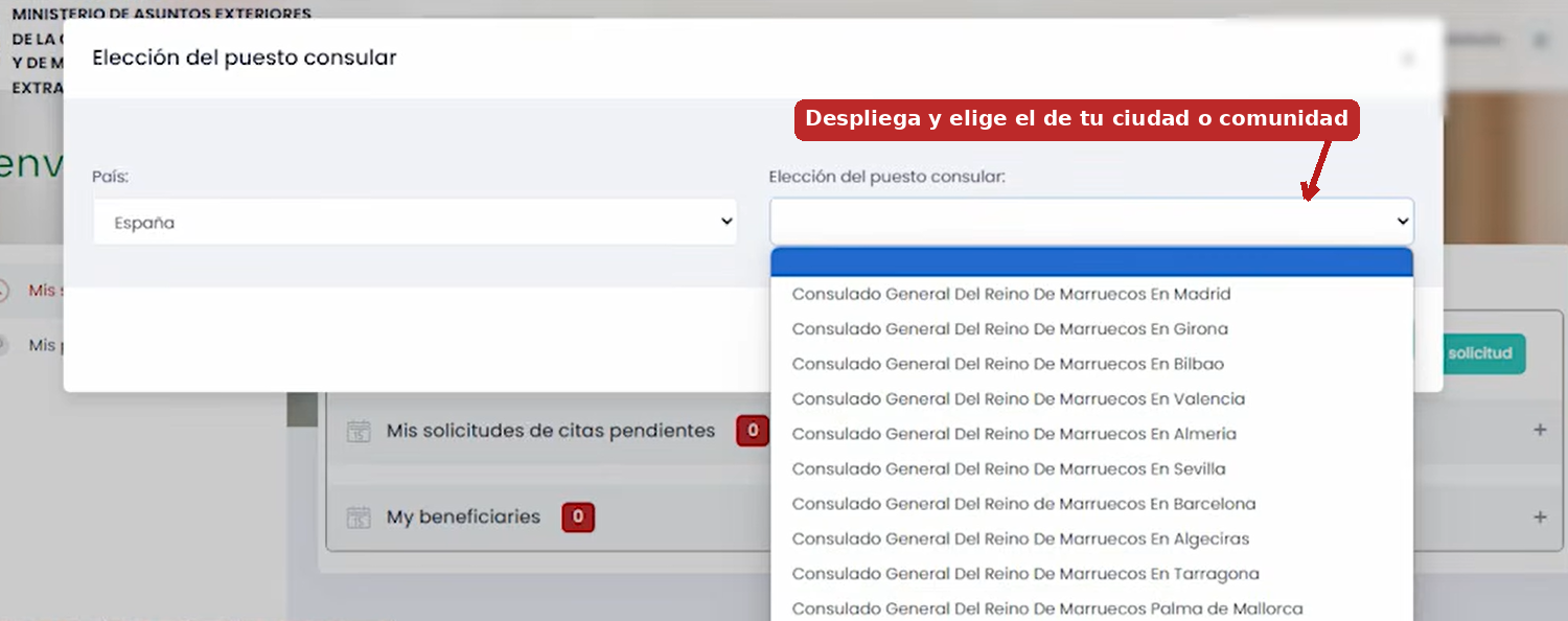 Elección del puesto consular