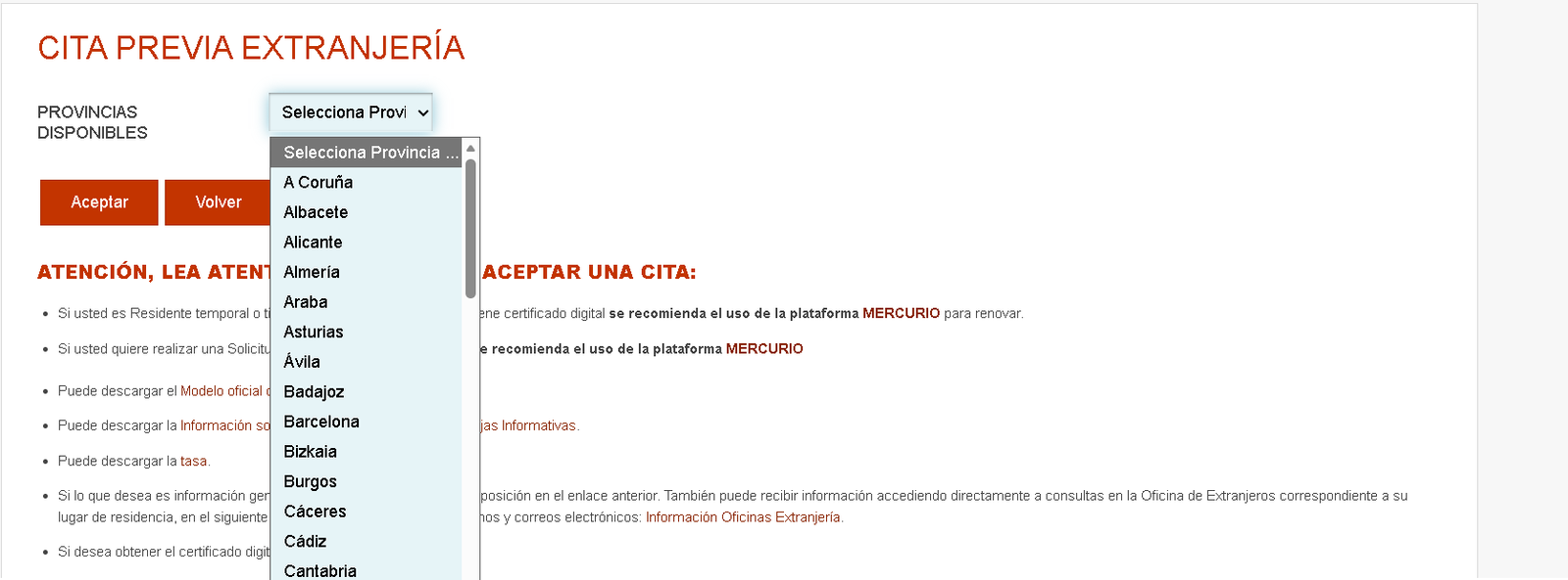 Selecciona tu provincia