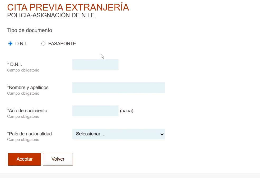 Rellena tus datos personales