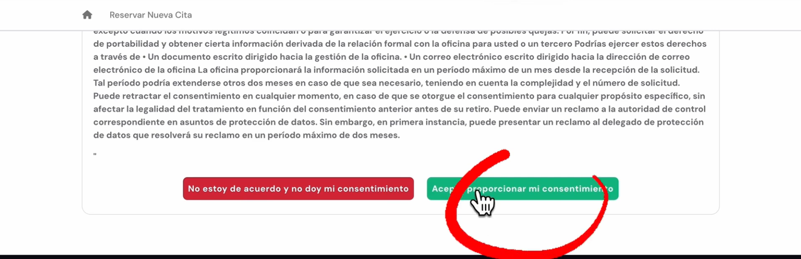 Acepta el tratamiento de datos