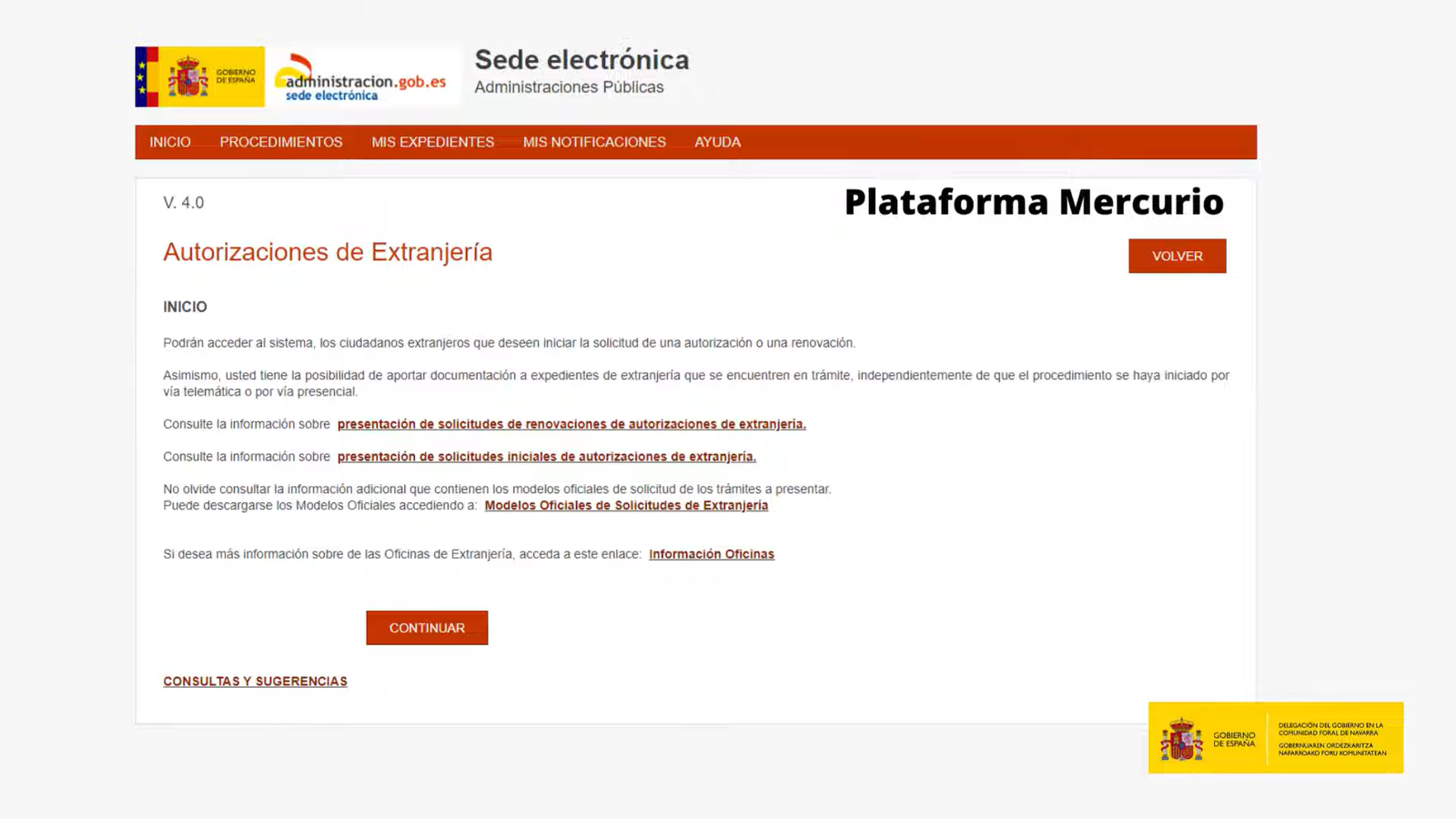 Entra en Autorizaciones de Extranjería
