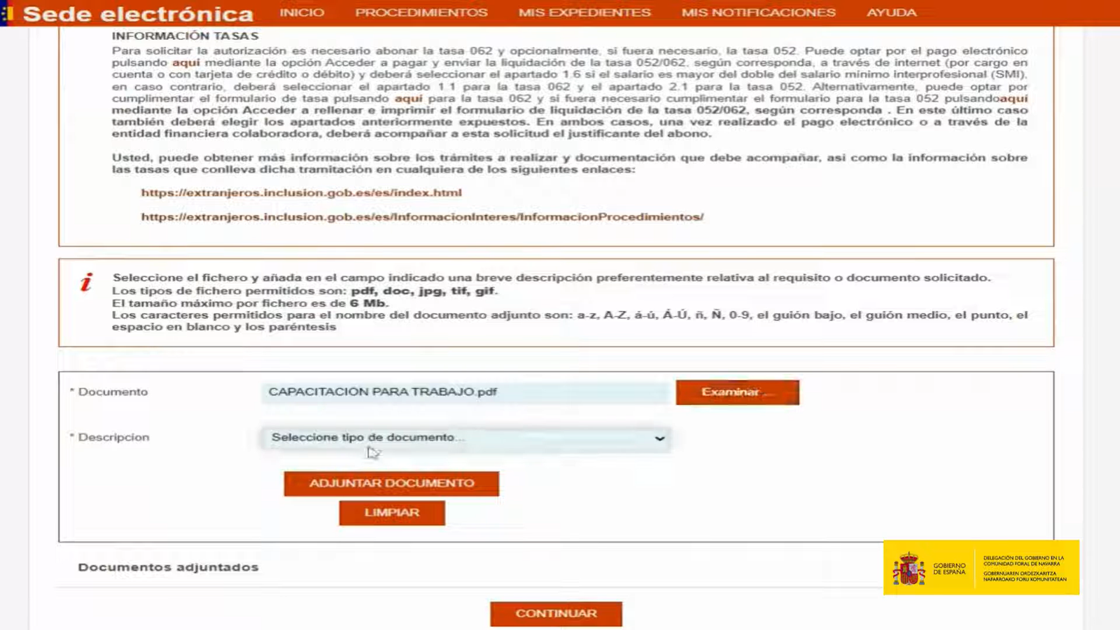 Adjunta tus documentos