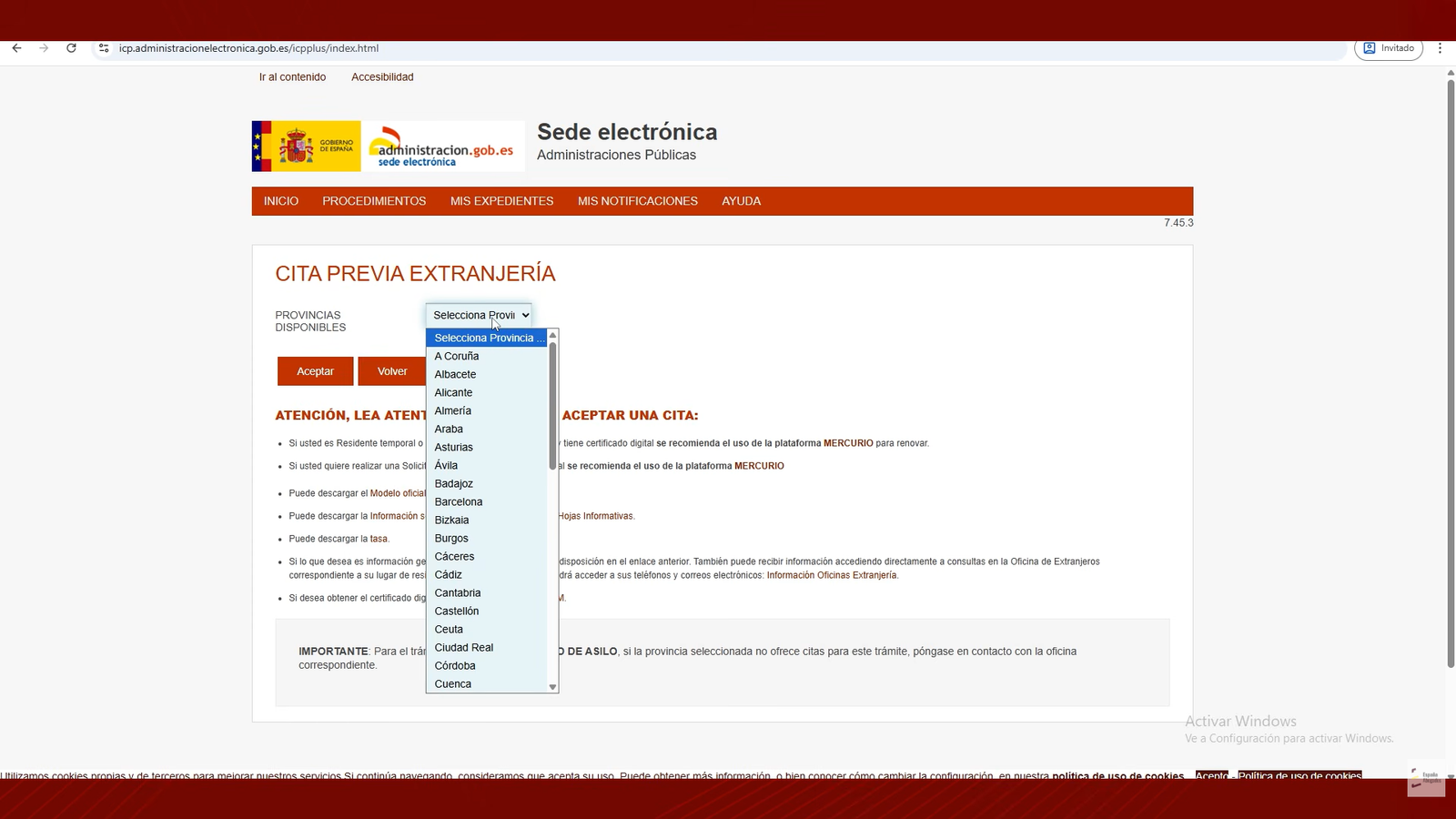 Selecciona tu provincia