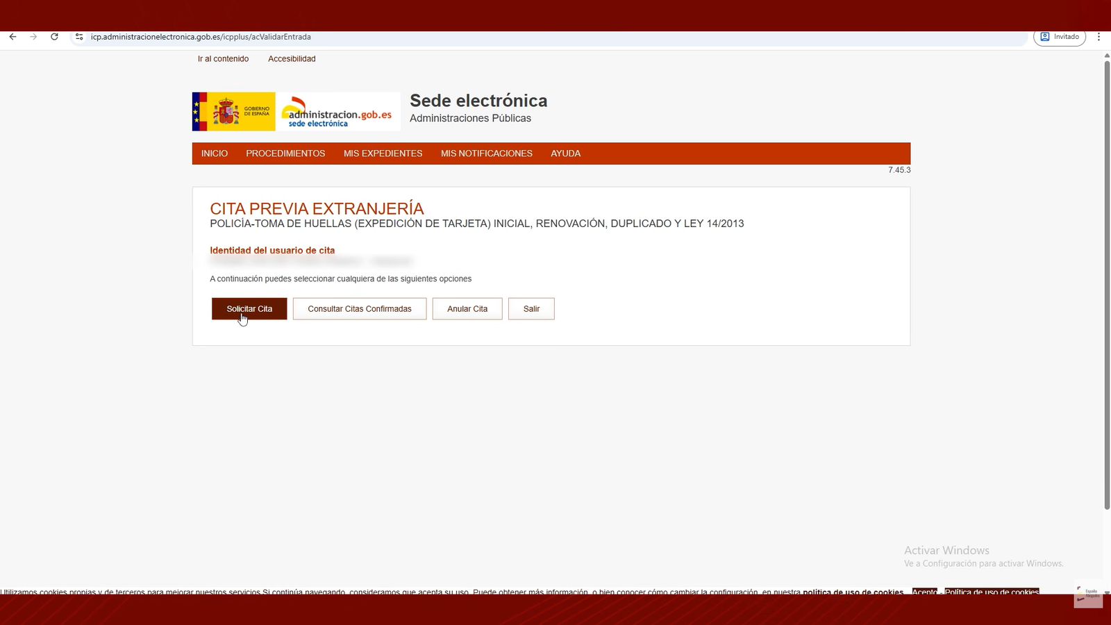 Pulsa Solicitar Cita